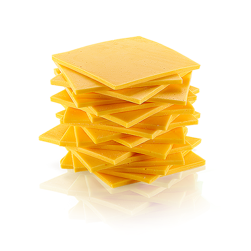 Чеддар (красный) сыр СЛАЙСЫ 1 кг. 50% ТМ Млековита/ 6шт.